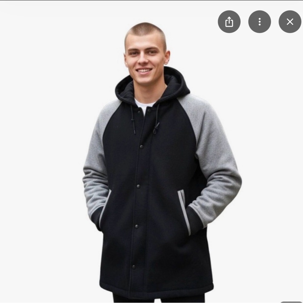 J. Crew Navy and Gray (Heavy) Bomber Jacket